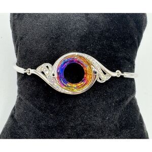 Kate Lynn Rise From the Ashes Phoenix  AB Crystal Silver Tone Bracelet